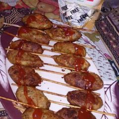Chicken potato stick kabab A picture of Chicken potato stick kabab.