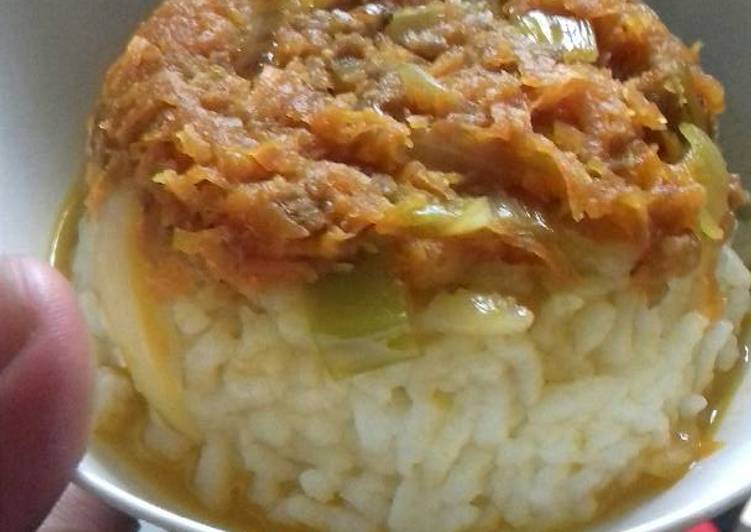 Nasi tim wortel daging