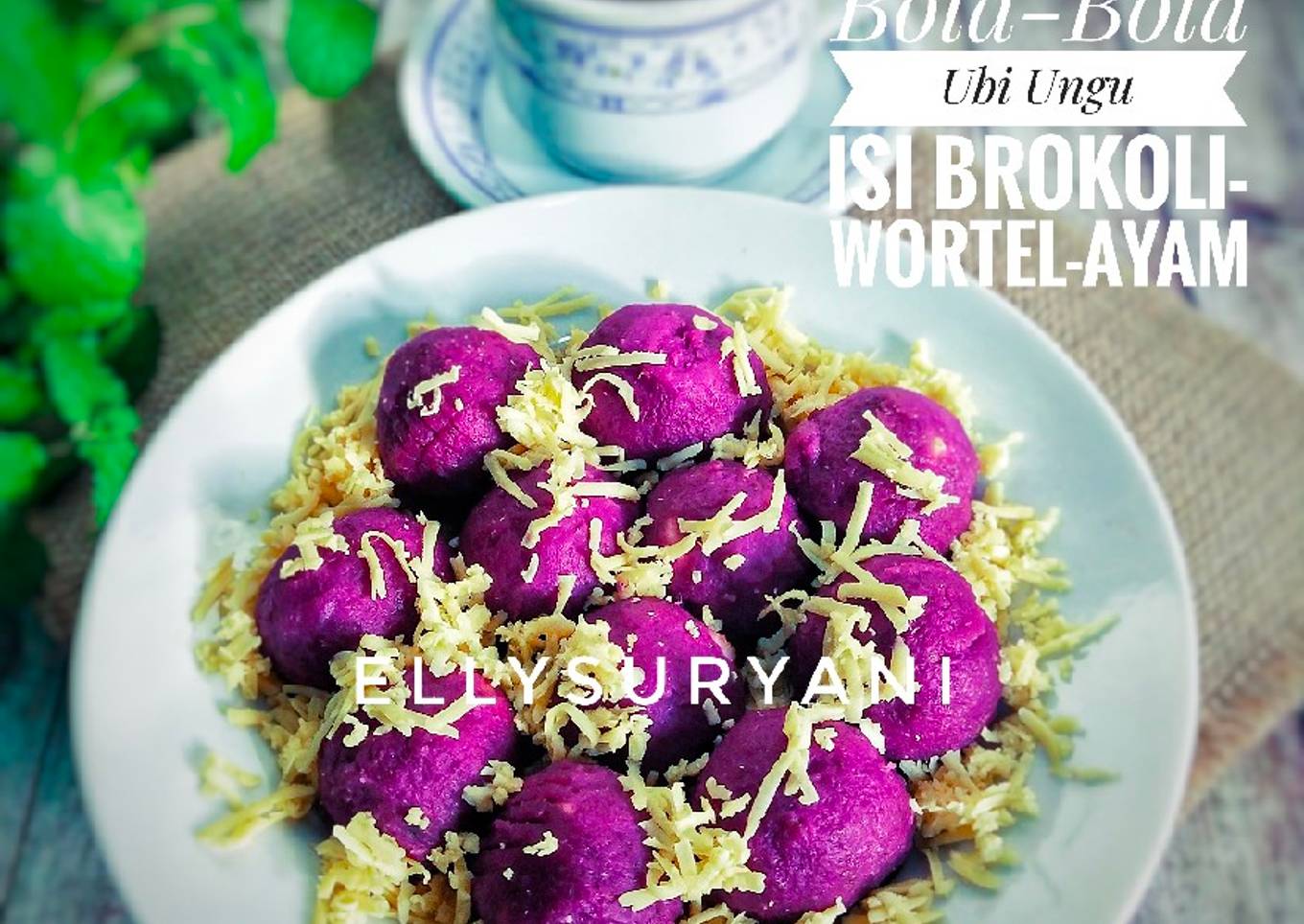 Bola-bola Ubi Ungu isi Brokoli-Wortel-Ayam Yummy