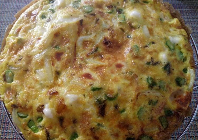 Steps to Make Ultimate Asparagus and smoked scamorza frittata