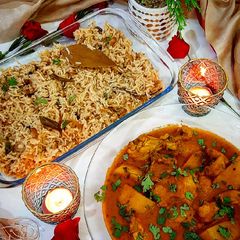 Chicken Shorba with Zeera rice A picture of Chicken Shorba with Zeera rice.