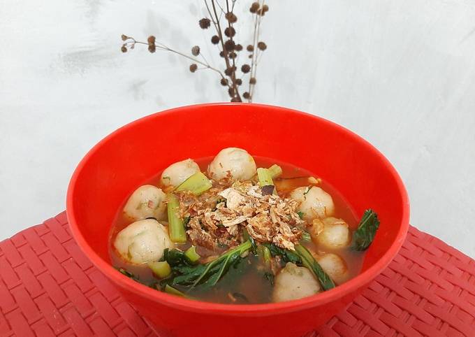 Baso aci no terigu kuah kaldu sayur