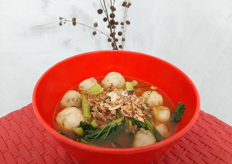 Baso aci no terigu kuah kaldu sayur