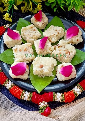A picture of Janmashtami Special Aval Burfi / Poha Burfi Quick Dessert.