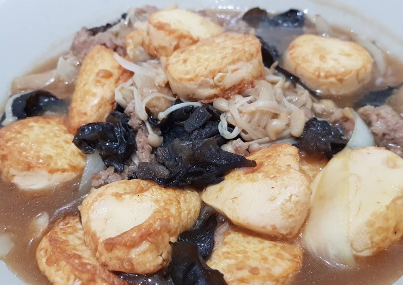 Tumis Tahu Jamur Saus Tiram