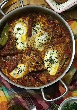 Une photo de Ojja merguez, chakchouka merguez