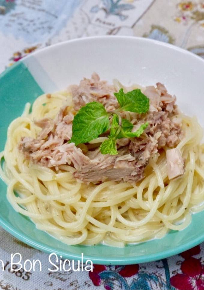 Hình của món Spaghetti Cá Ngừ sốt Phô Mai.