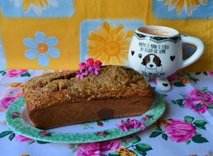 Una foto de Budín marmolado de banana con harina de centeno y algarroba🧉