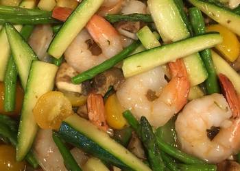 How to Recipe Perfect Shrimp and loaded vegetable scampi