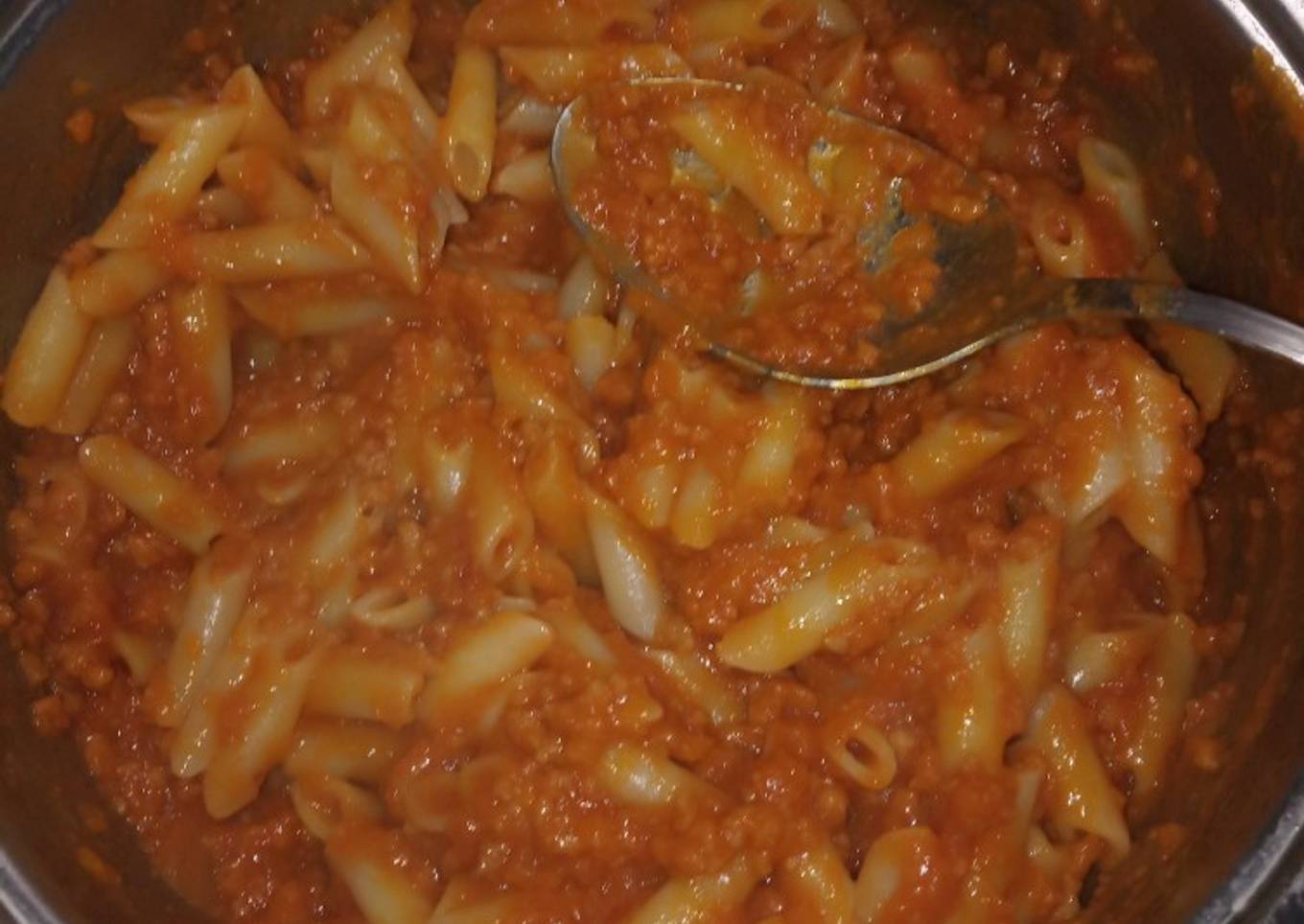 Macarrones con carne picada en MC