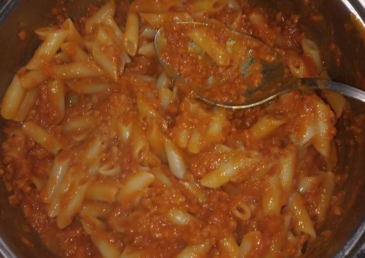 Macarrones con carne picada en MC