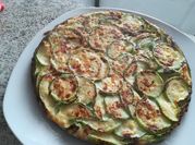 Una foto de tortilla de zapallo italiano