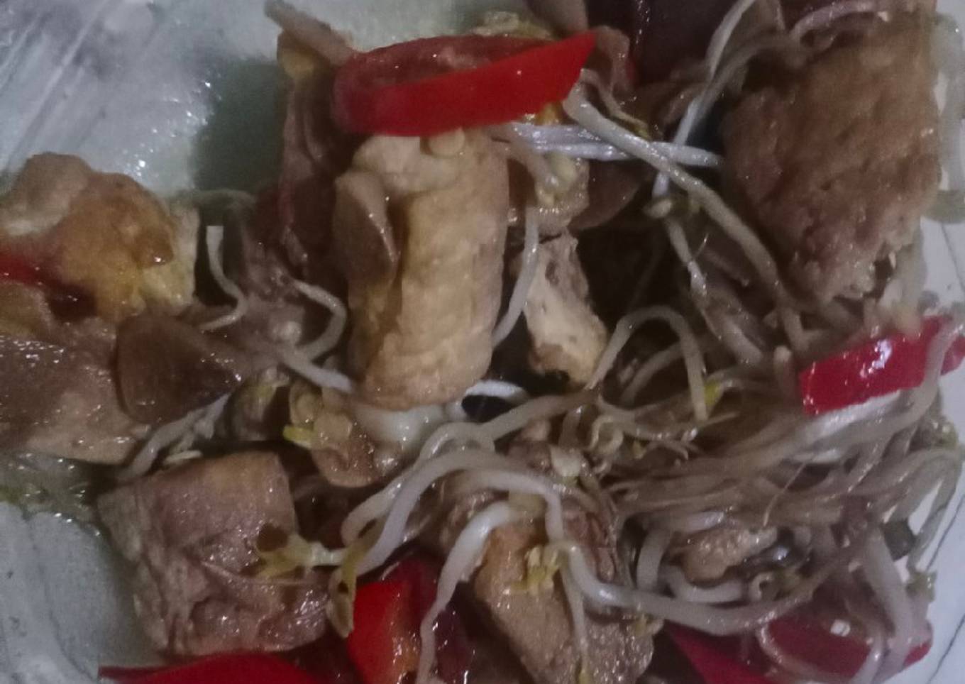 Tahu telur saus teriyaki