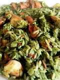 Arroz verde con tentáculos de calamar. #Mercado #CEBOLLA