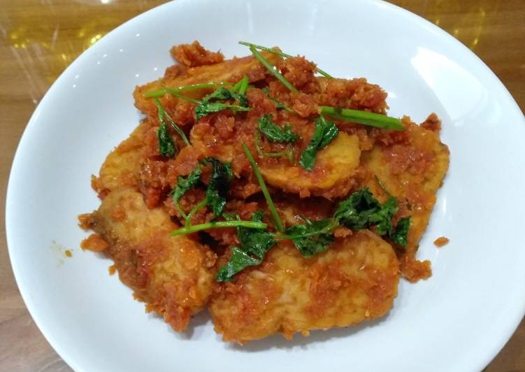 Tempe panggang saos tomat