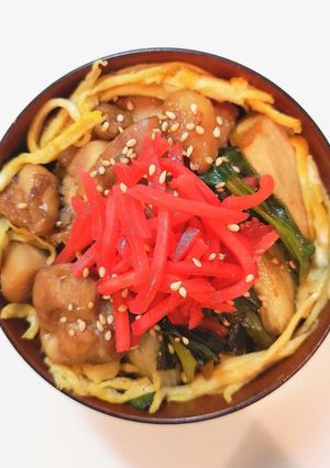 A picture of Yakitori Don - Japanese Chicken Rice Bowl.