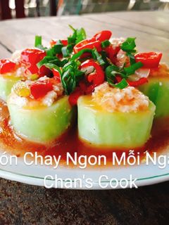 Hình của món Đậu khuôn độn dưa leo hấp sốt tương cà chay.