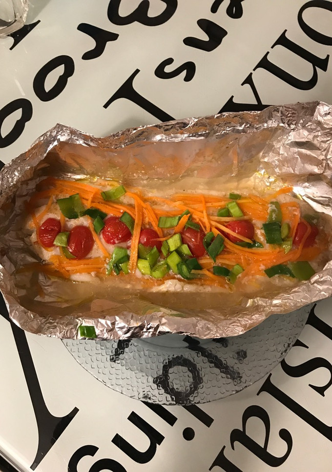 Una foto de Bacalao en papillote... apto para diabéticos