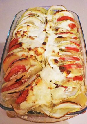 Burgonyával rakott cukkini/tök 🥒 recept fotója