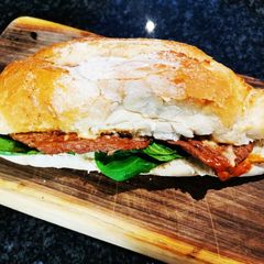 A picture of Tenderdized steak prego roll.