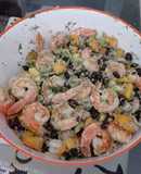 Ensalada de frijolito negro con camarones🤤