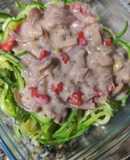 Fideos de Zucchini con salsa light de champiñones