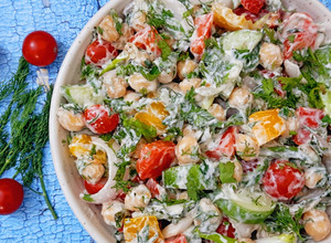 A picture of Greek Yogurt Chickpea Salad.
