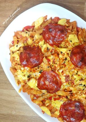 Une photo de Gratin de penne au chorizo