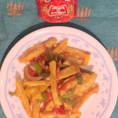 A picture of Honey Chilli Potatoes.