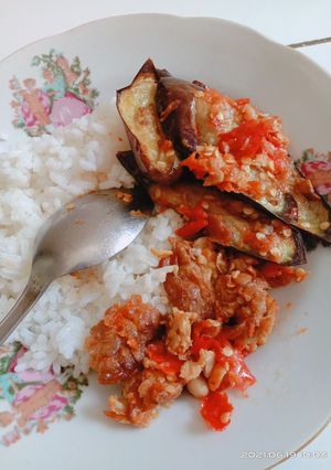 Foto resep Terong tempe geprek