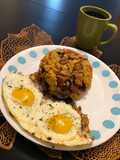 Majado de plátano verde y chicharrón