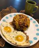 Majado de plátano verde y chicharrón