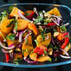 Persimmon salad A picture of Persimmon salad.