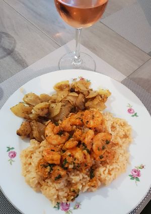 Une photo de Paprika crevettes