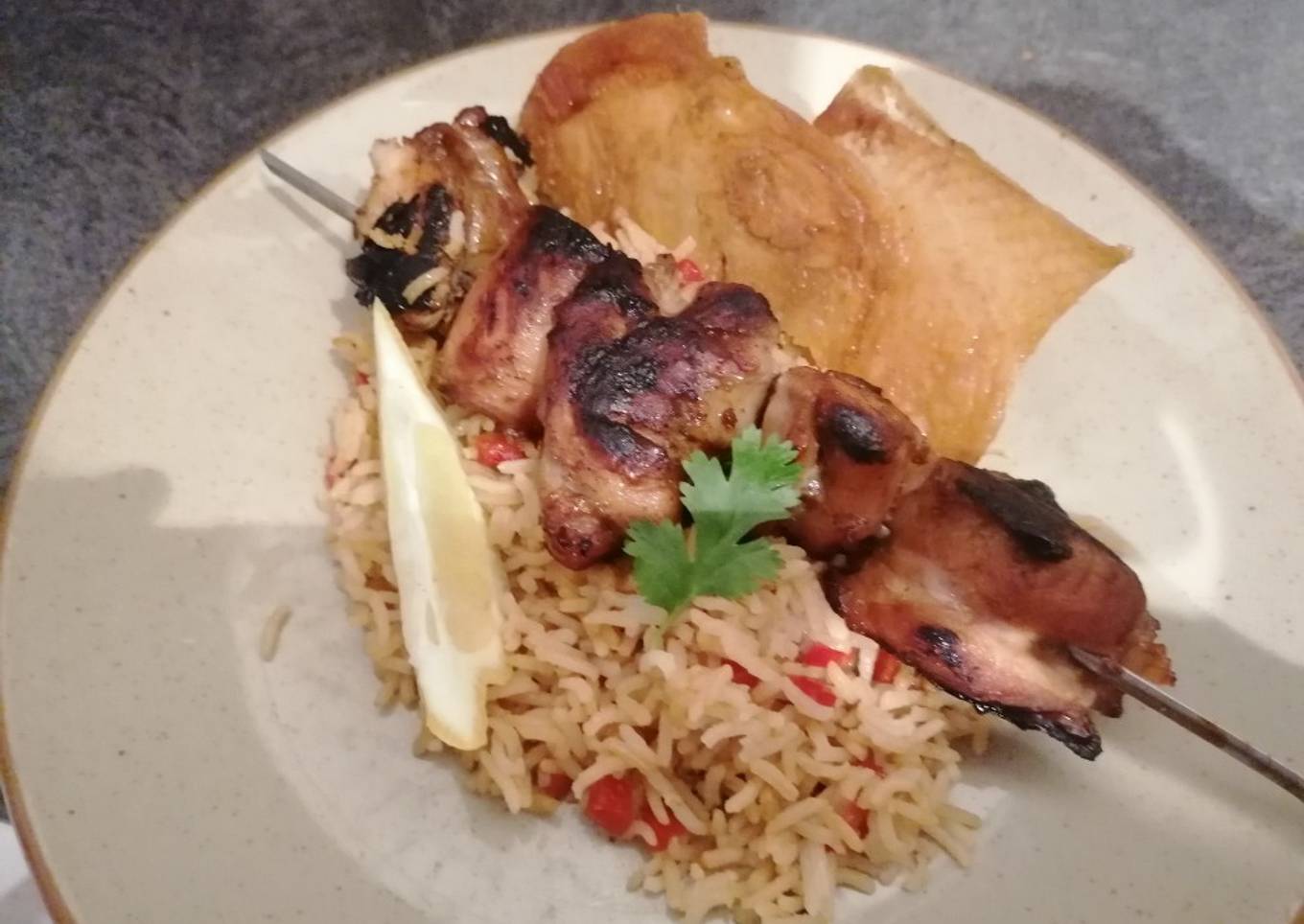 Brochette de poulet au miel