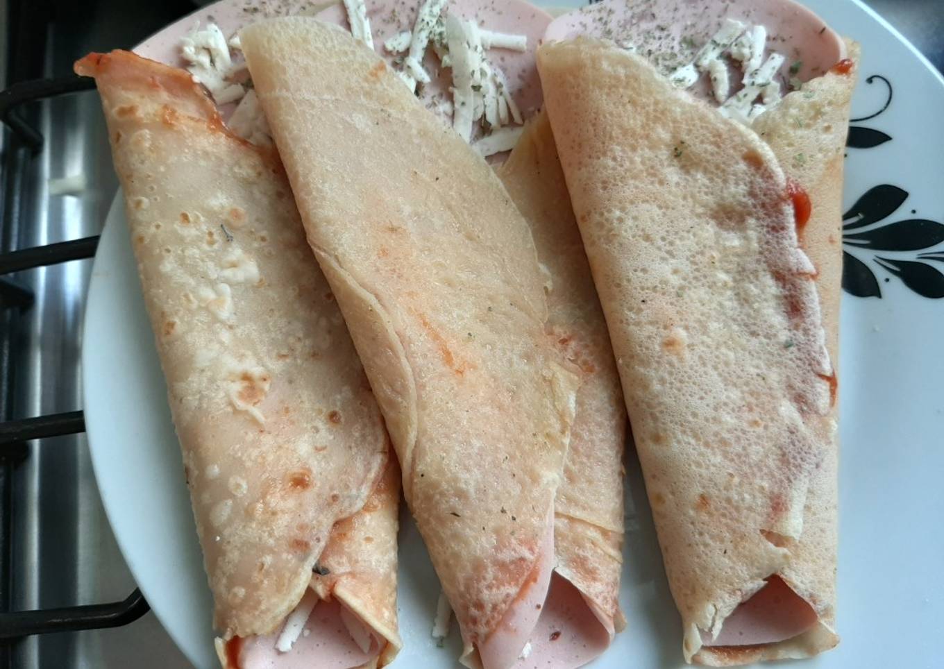 Crepas de jamón y queso