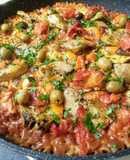 蔬食西班牙燉飯-Vegan Paella-櫛瓜甜椒-五辛素-菜多多防疫
