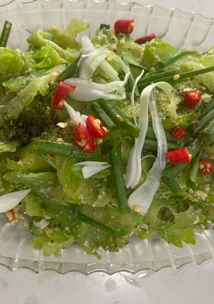 Hình của món Khổ qua xào trứng.