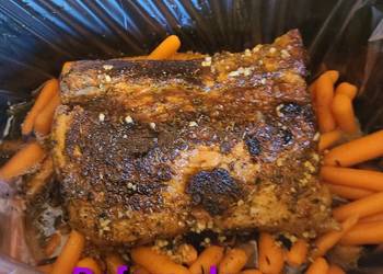 Easiest Way to Recipe Yummy Honey garlic butter slow cooked pork roast with carrots