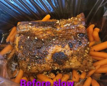 Popular Recipe Honey garlic butter slow cooked pork roast with carrots Delicious Simple