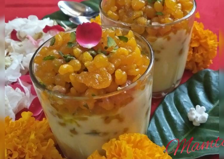 Steps to Make Perfect Boondi with Custard Rabdi