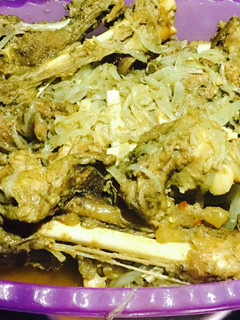 A picture of Stuffed lamb leg.