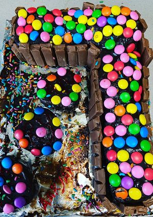 A picture of Chocolate cake of 7 yrs#kids.