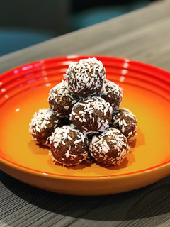 A picture of Raw Chocolate and Coconut Protein Balls.