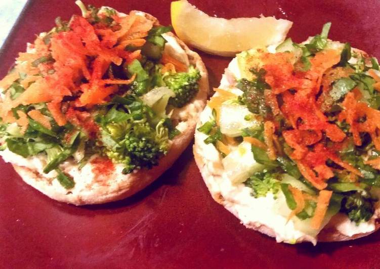 Recipe of Favorite EASY Hummus, Veggie English Muffin Pizza (kid friendly, budget friendly!)