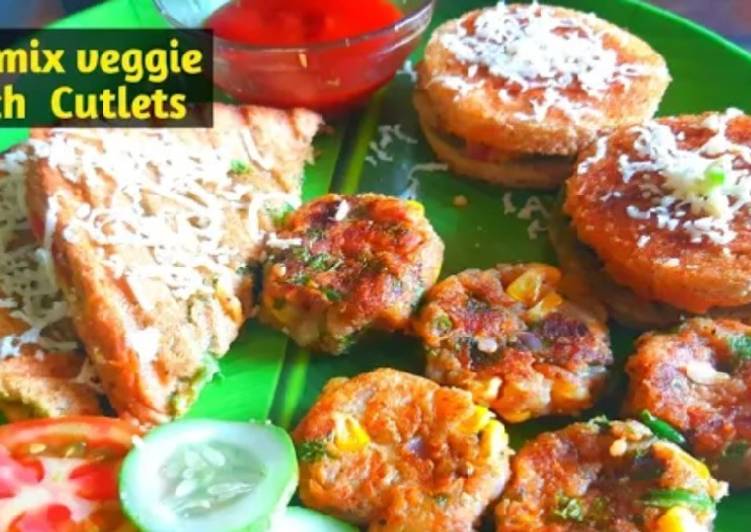 Recipe of Ultimate Mixed Veggies Cheese Cutlet Sandwich
