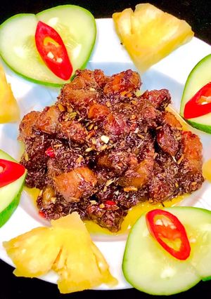 Hình của món Thịt Xào Mắm Ruốc.