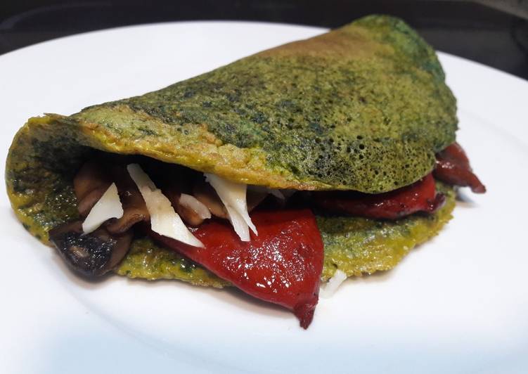 Torti-crepe de espinacas relleno