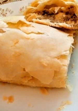 A picture of Minced and Vegetables Strudel.