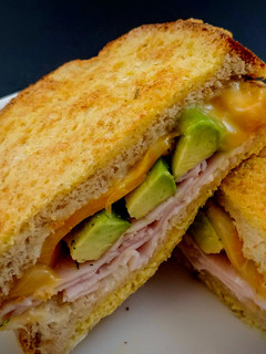 A picture of Ham Cheese and Avocado French Toast.